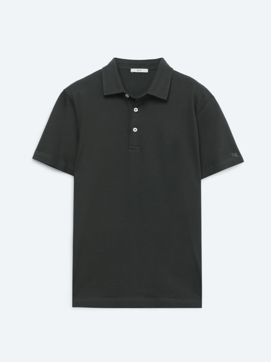 Koyu Yeşil Polo Yaka Pamuk Karışımlı T-Shirt - 6