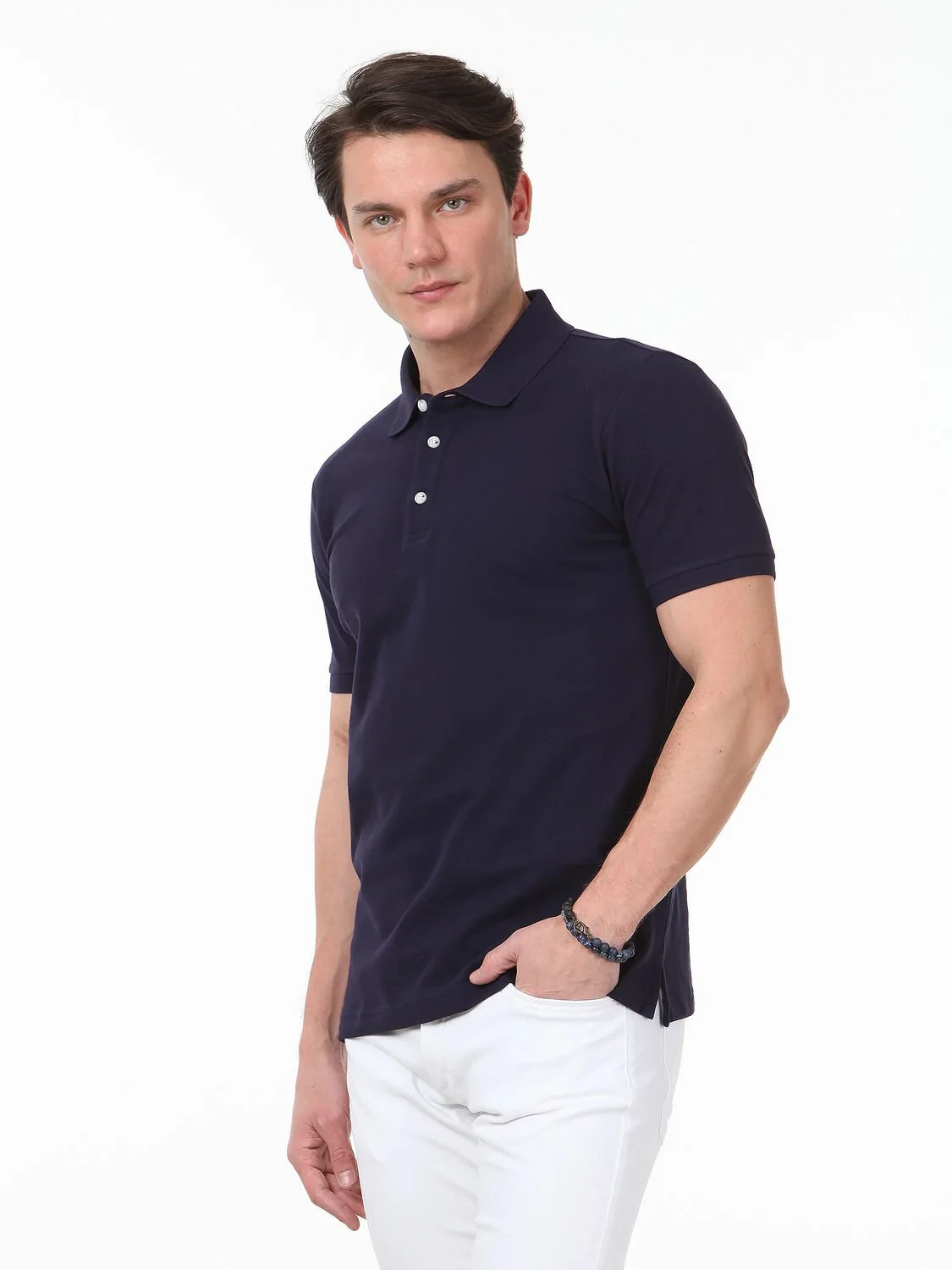 Lacivert %100 Pamuk T-Shirt - 3
