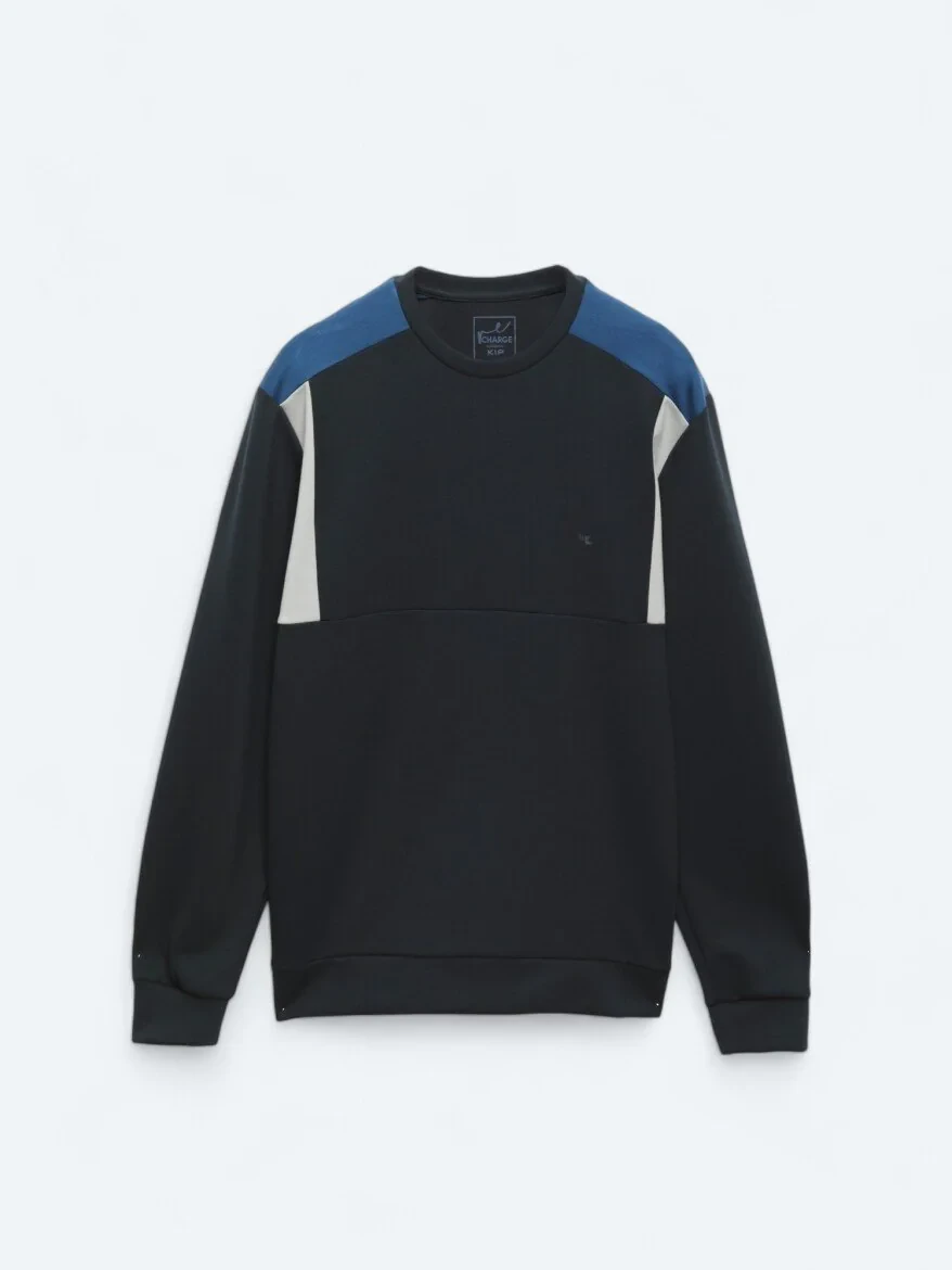 Lacivert Bisiklet Yaka Düz Sweatshırt - 7