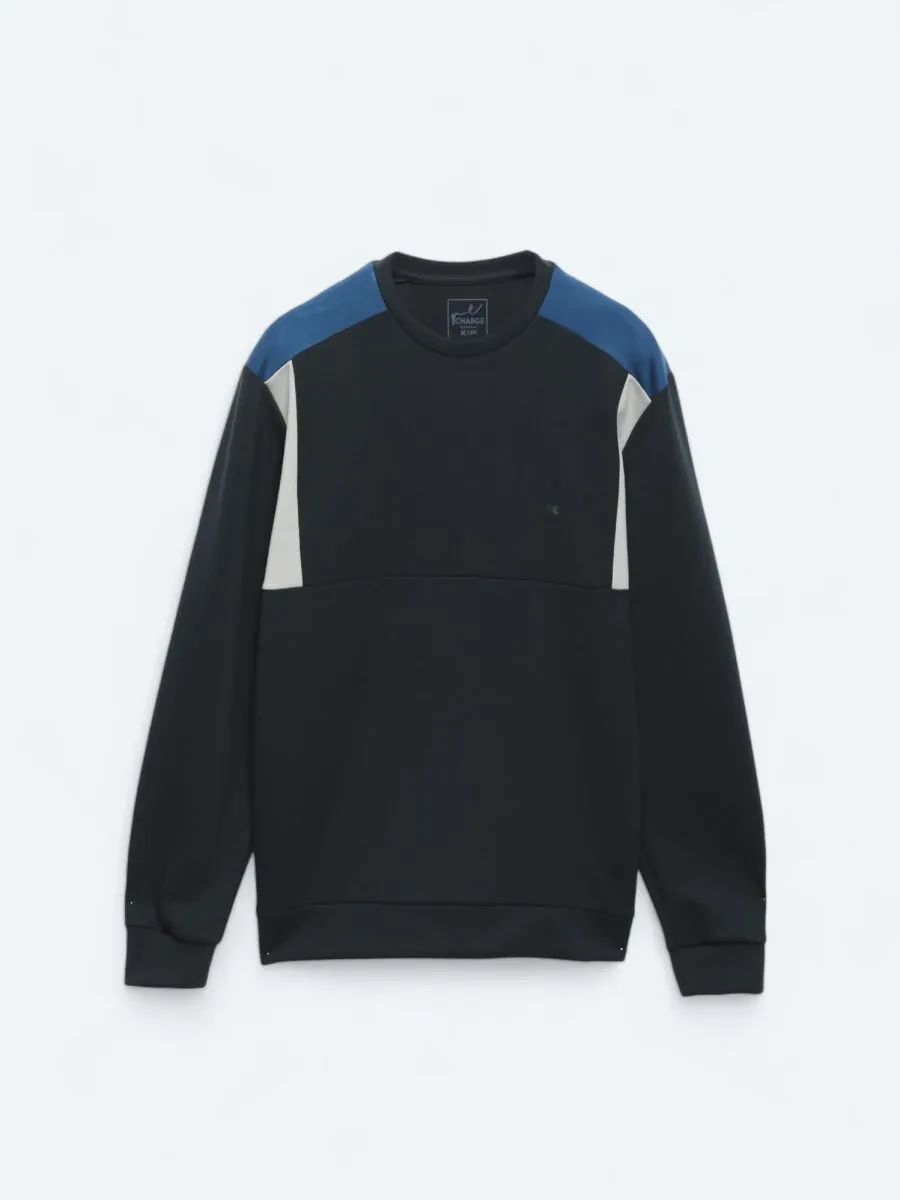 Lacivert Bisiklet Yaka Düz Sweatshırt - 7