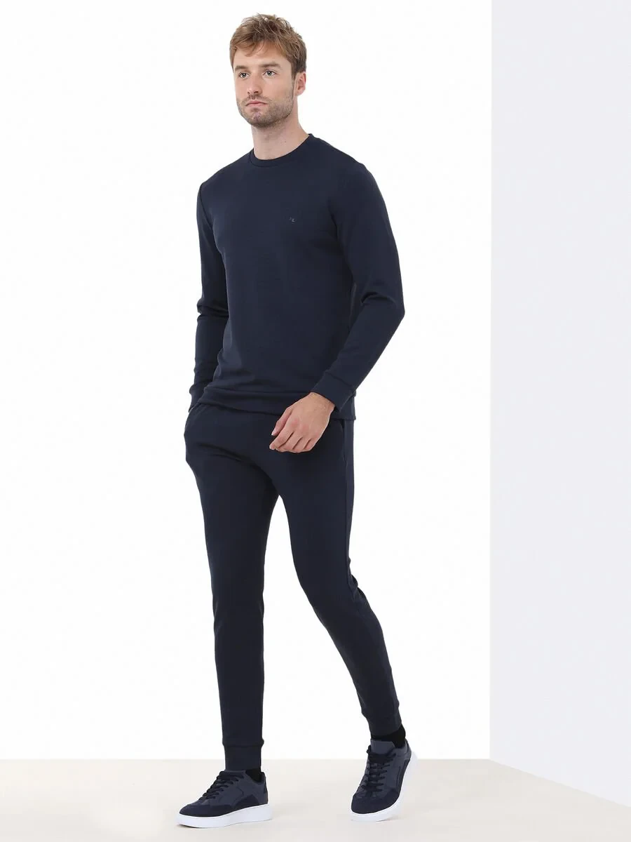 Lacivert Bisiklet Yaka Sweatshırt - 2