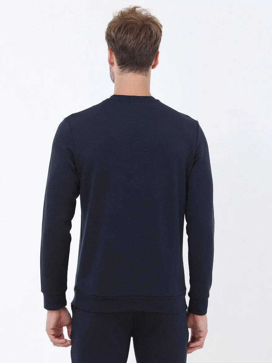 Lacivert Bisiklet Yaka Sweatshırt - 4