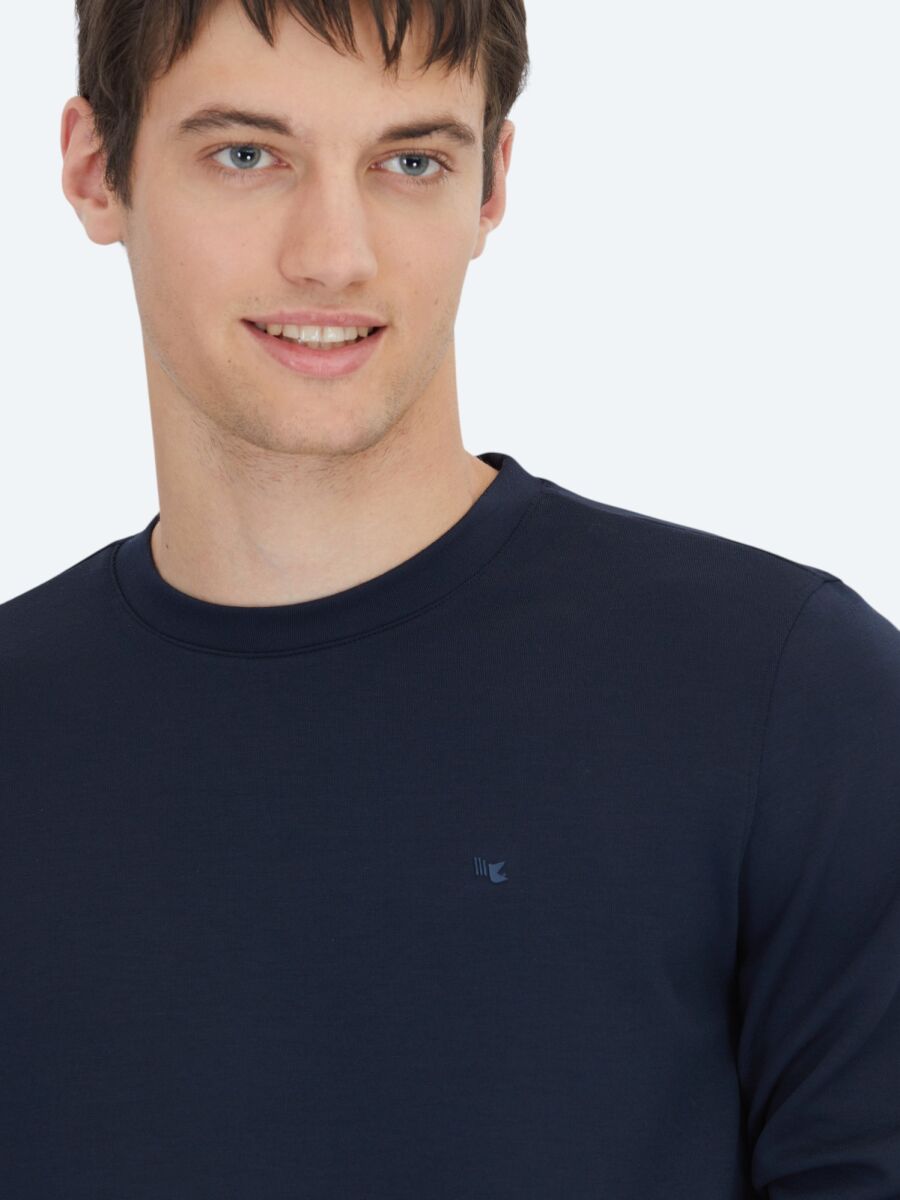 Lacivert Bisiklet Yaka Sweatshırt - 3