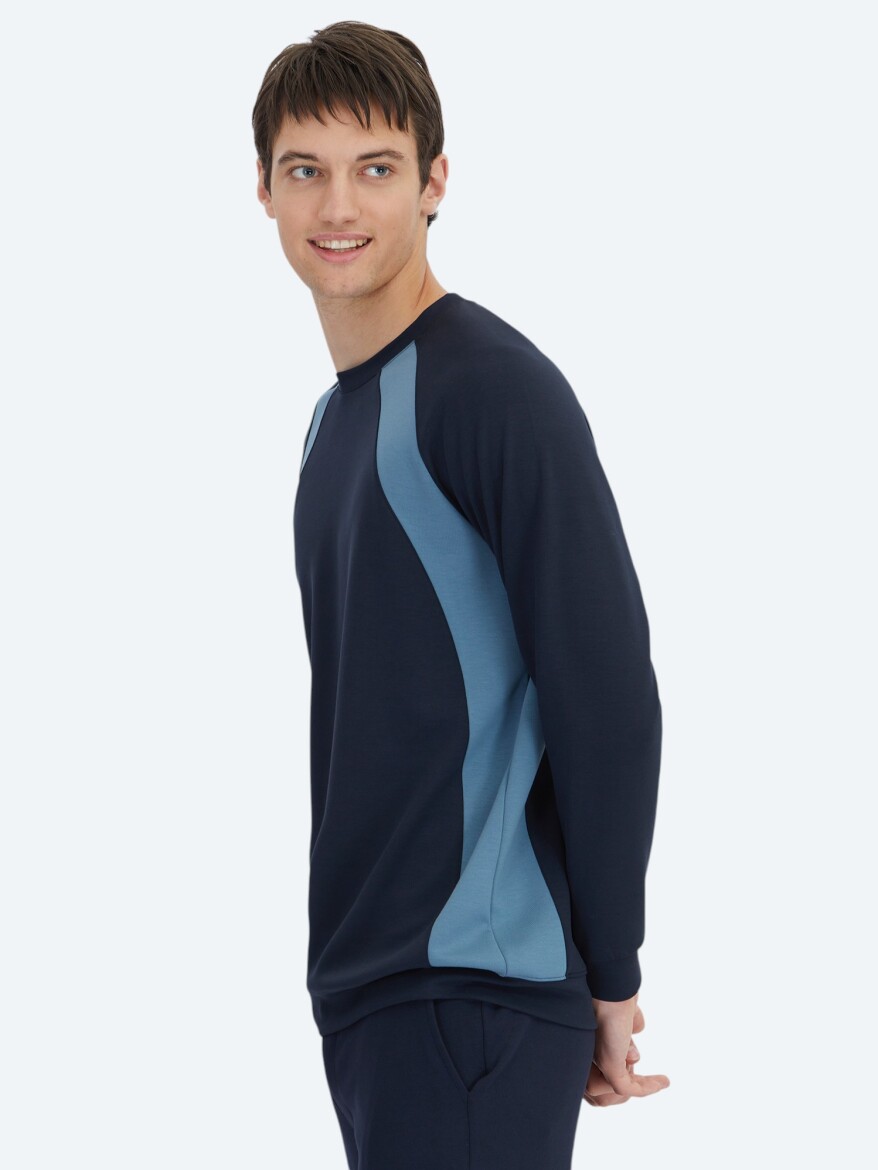 Lacivert Bisiklet Yaka Sweatshırt - 3