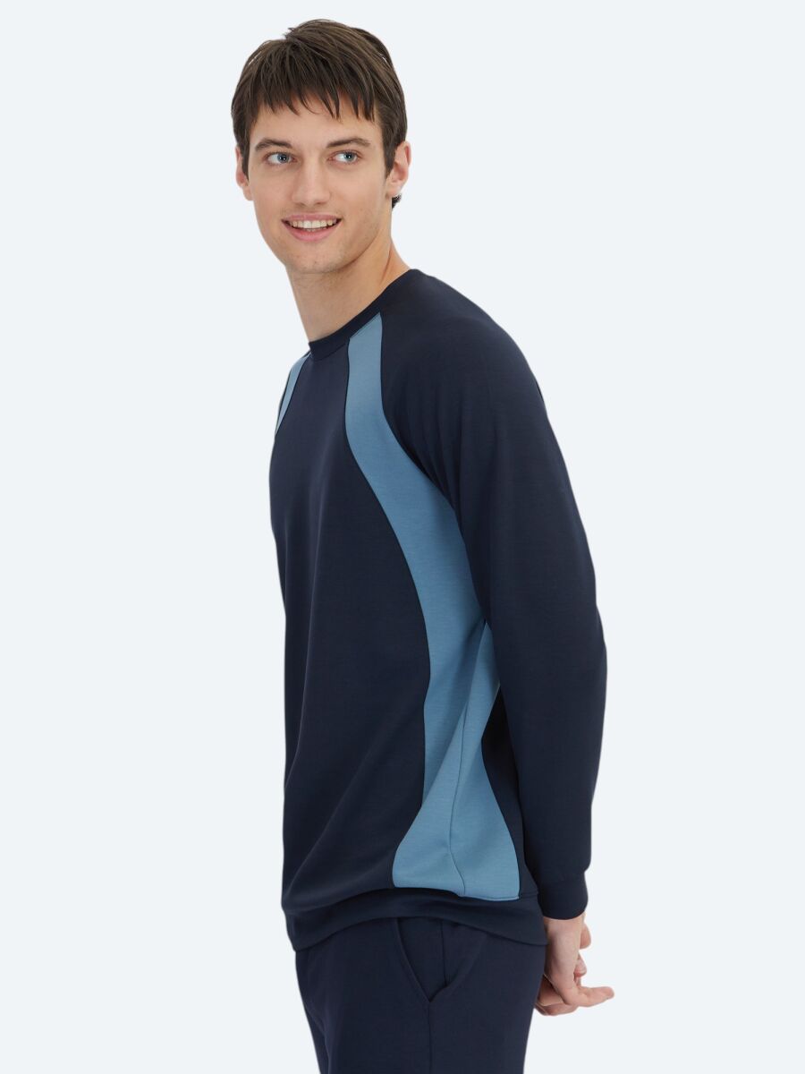 Lacivert Bisiklet Yaka Sweatshırt - 3