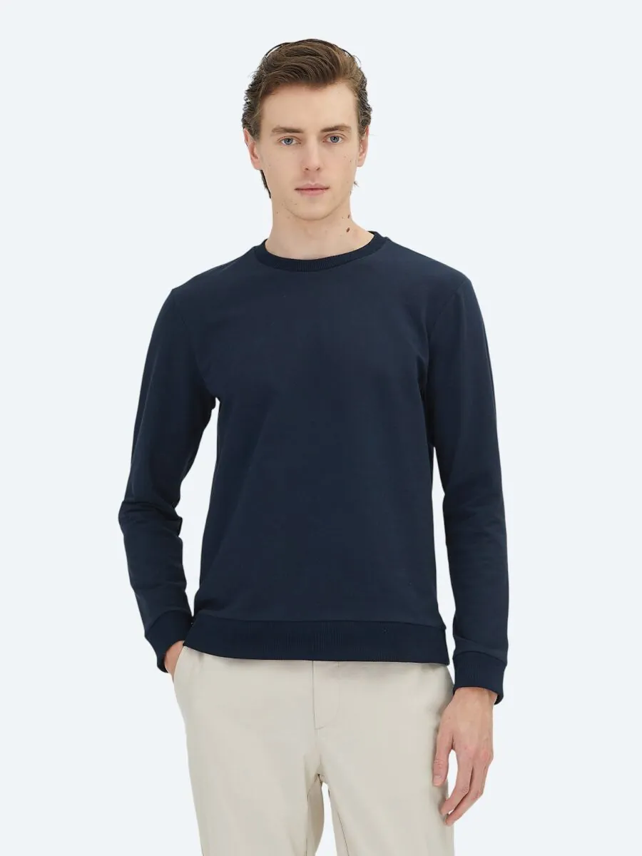 Lacivert Bisiklet Yaka Sweatshırt - 1