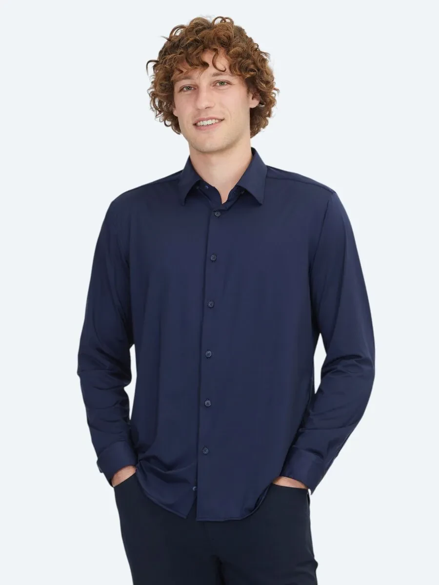 Lacivert Regular Fit Casual Gömlek - 1