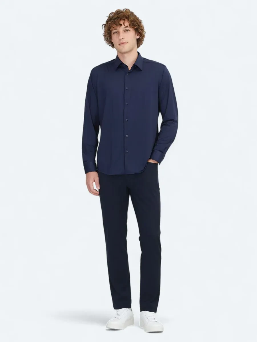 Lacivert Regular Fit Casual Gömlek - 2