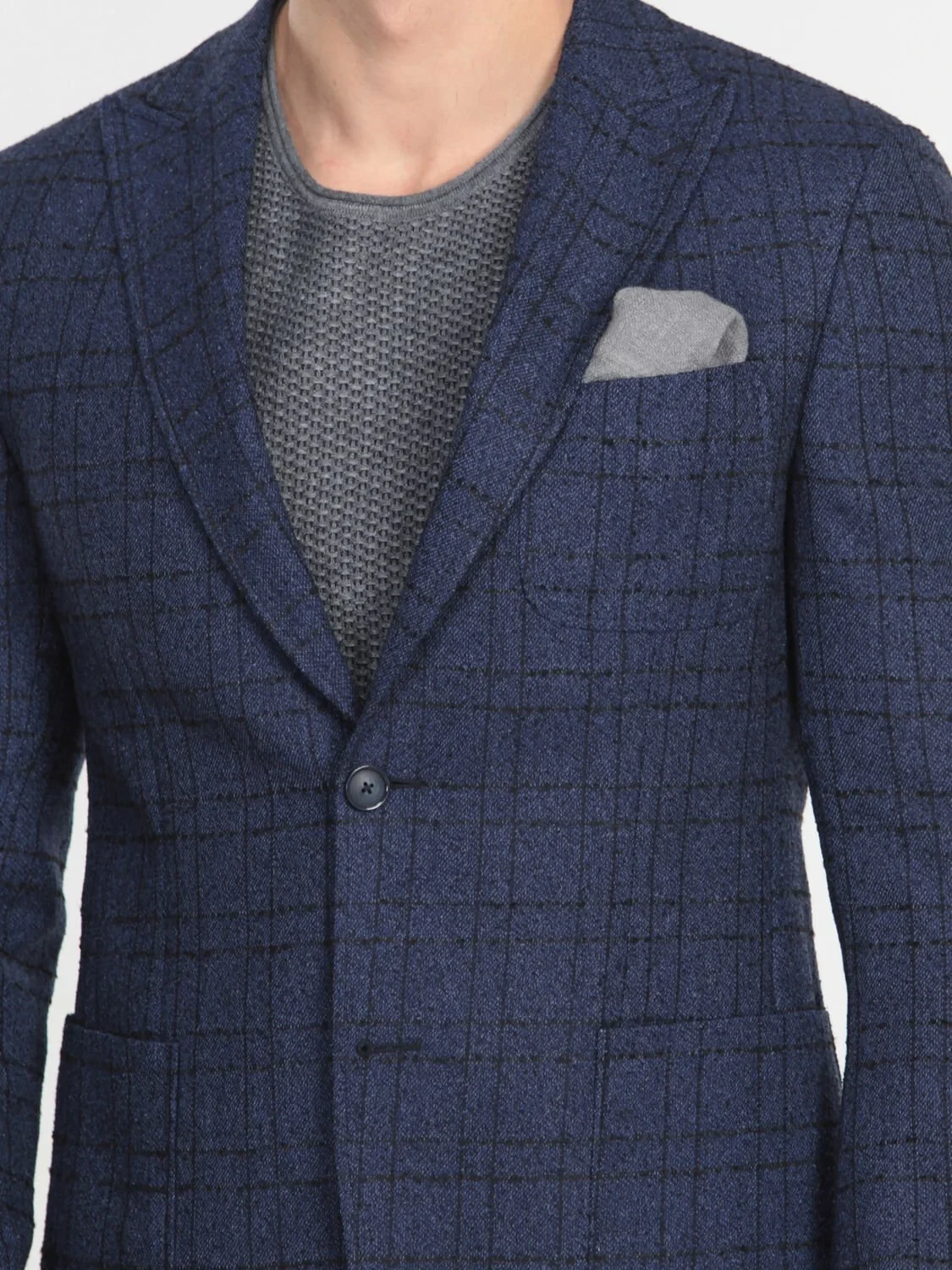 Lacivert Çizgili Modern Fit Ceket - 4
