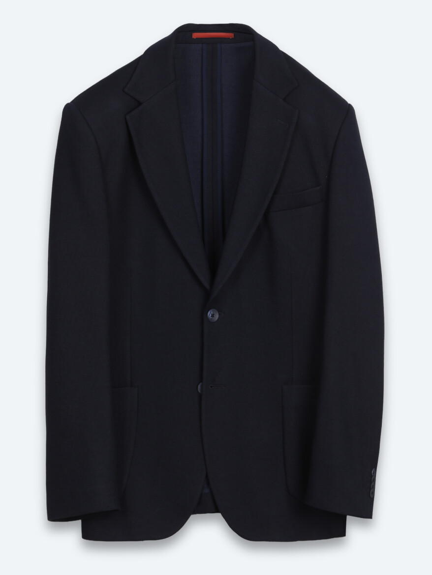 Lacivert Çizgili Modern Fit Pamuk Karışımlı Örme Takım Elbise - 6