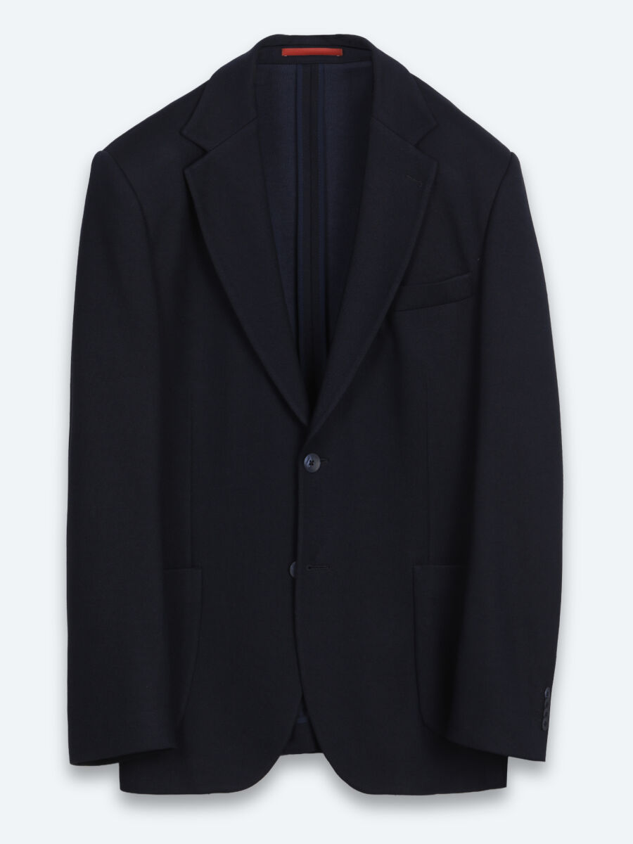 Lacivert Çizgili Modern Fit Pamuk Karışımlı Örme Takım Elbise - 6