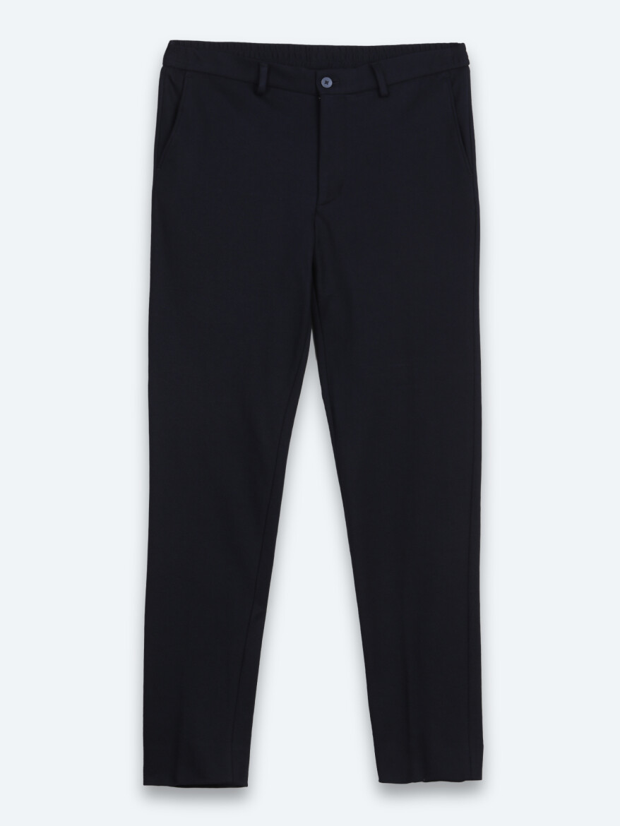 Lacivert Çizgili Modern Fit Pamuk Karışımlı Örme Takım Elbise - 7