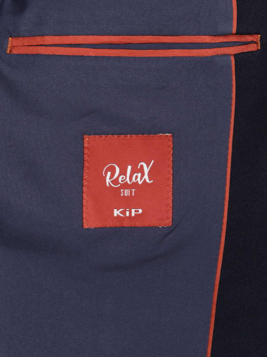 Lacivert Çizgili Modern Fit Pamuk Karışımlı Örme Takım Elbise - 12