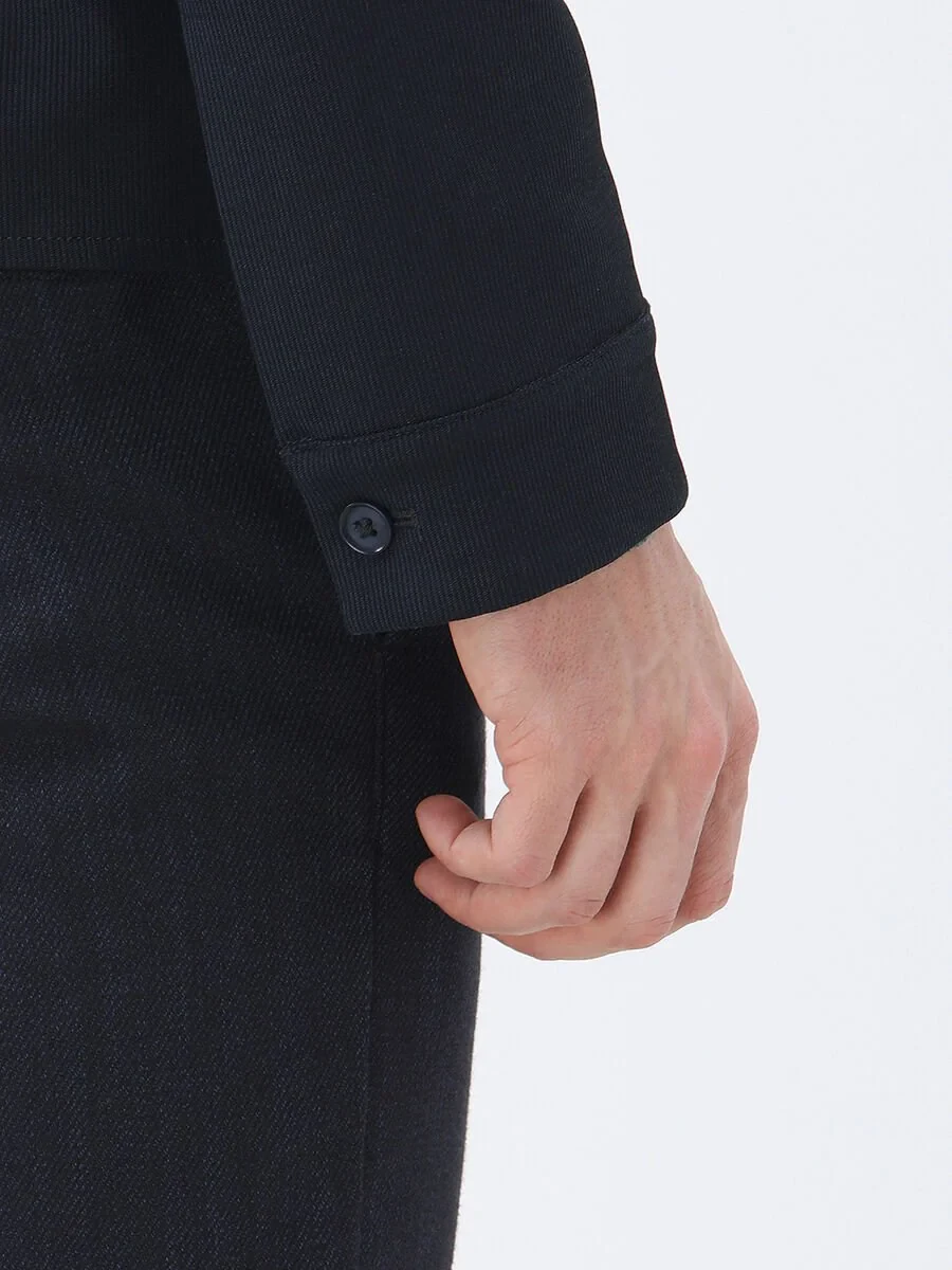 Lacivert Çizgili Modern Fit Pamuk Karışımlı Takım Elbise - 10