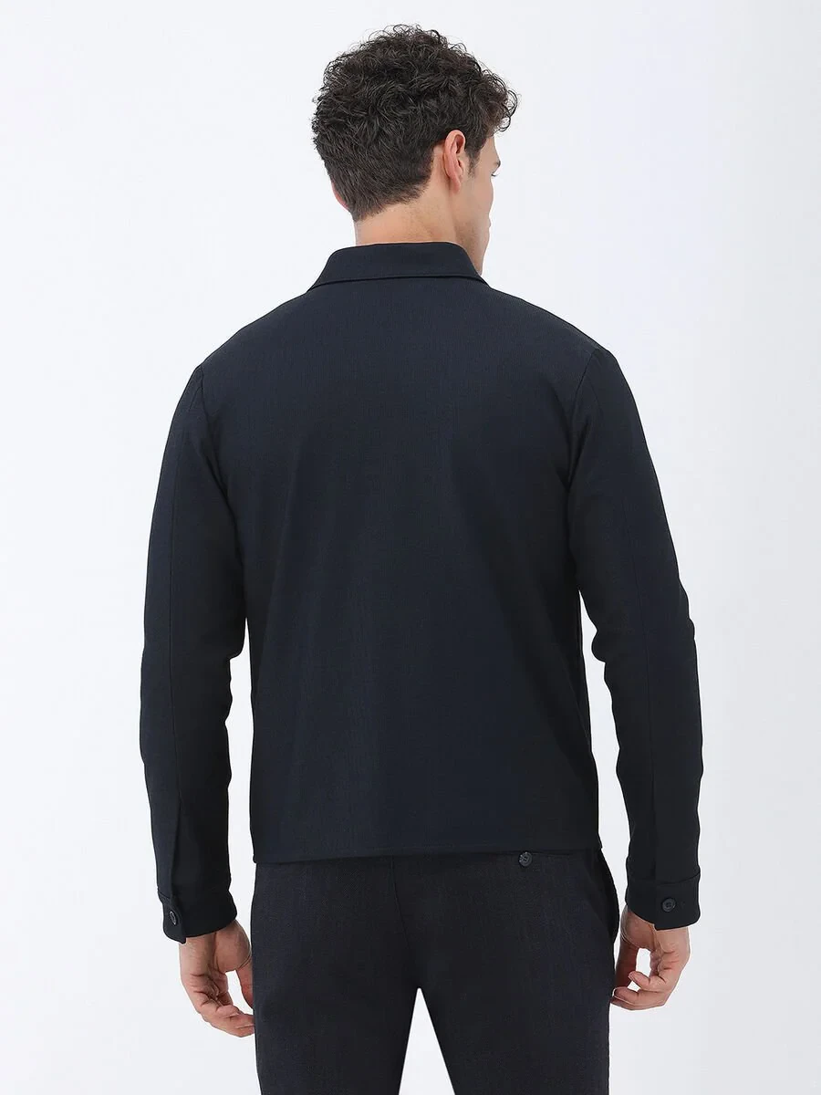Lacivert Çizgili Modern Fit Pamuk Karışımlı Takım Elbise - 12
