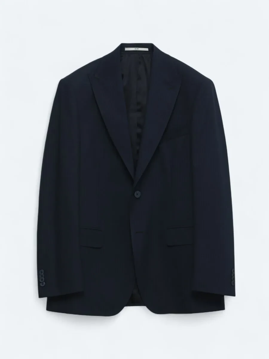 Lacivert Çizgili Modern Fit Takım Elbise - 1