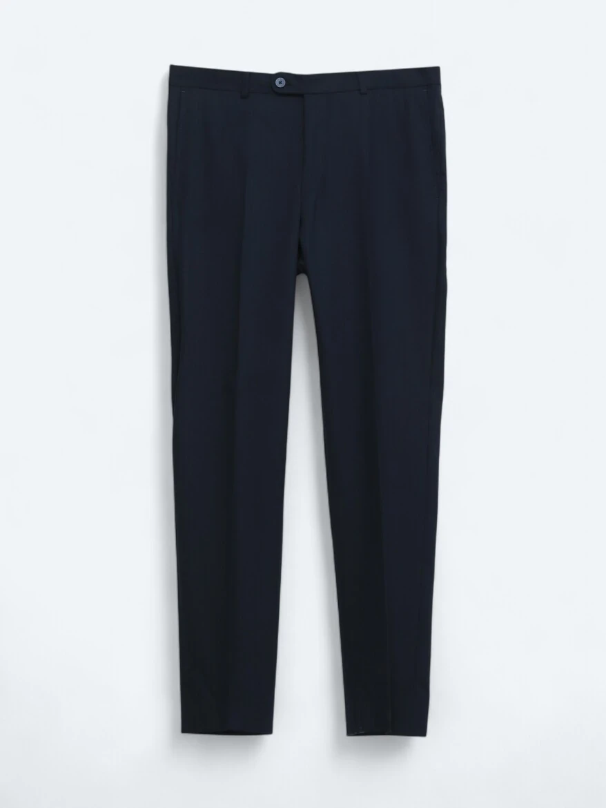 Lacivert Çizgili Modern Fit Takım Elbise - 2