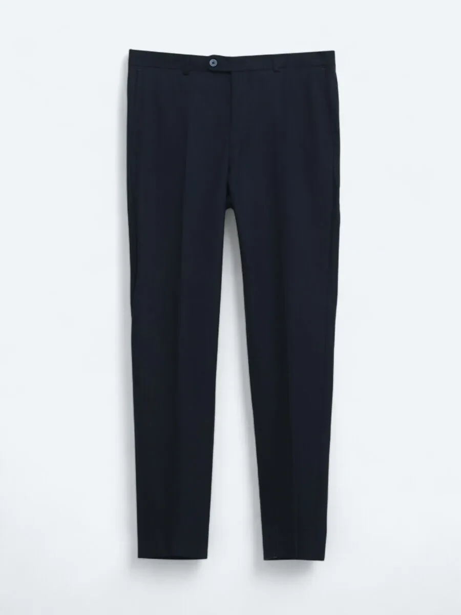 Lacivert Çizgili Modern Fit Takım Elbise - 2