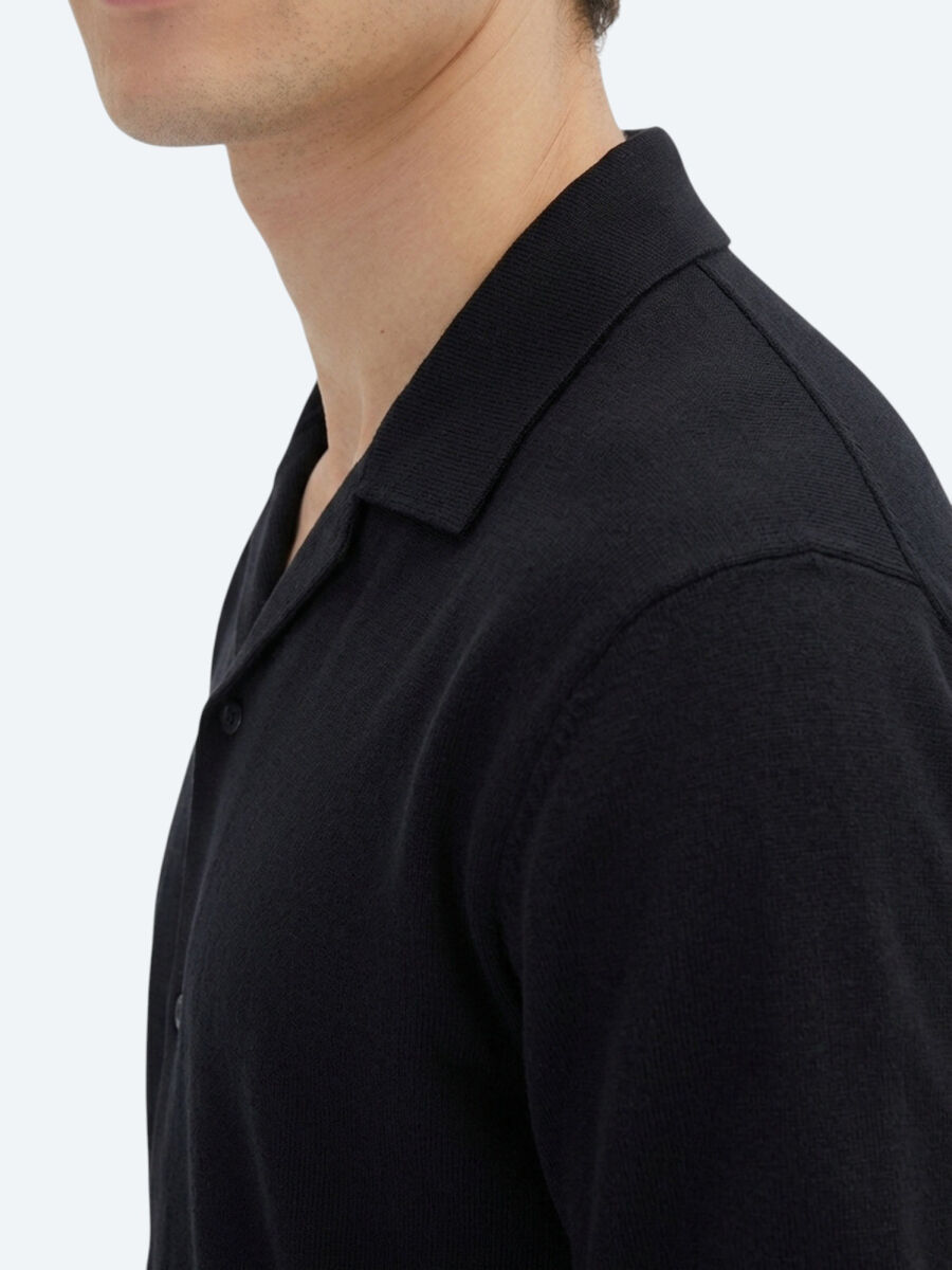 Lacivert Çizgili Regular Fit Kısa Casual %100 Pamuk Gömlek - 5