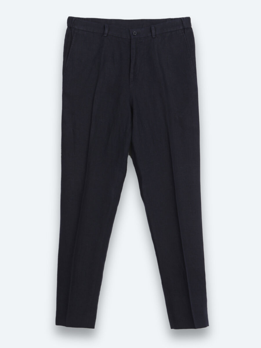 Lacivert Comfort Fit %100 Keten Takım Elbise - 7