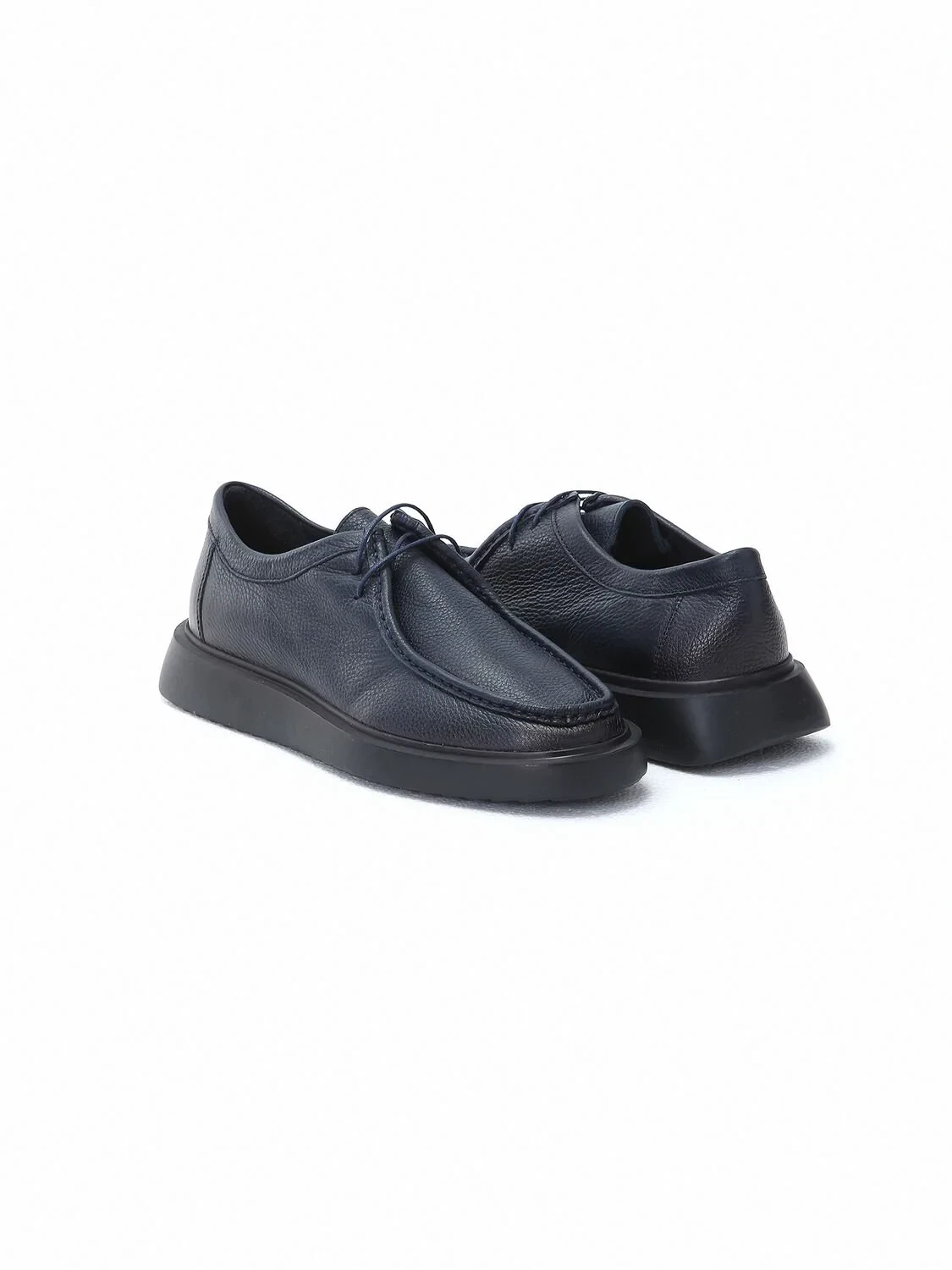 Lacivert Deri Smart Casual Ayakkabı - 3