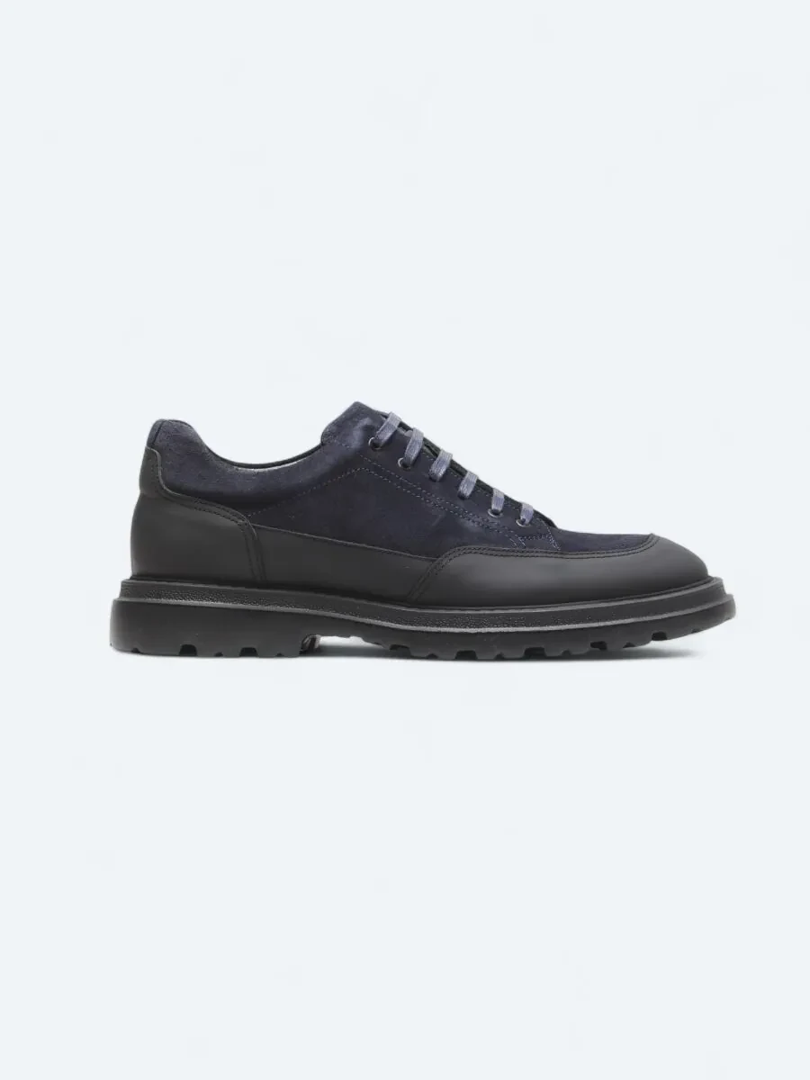 Lacivert Deri Smart Casual Ayakkabı - 1