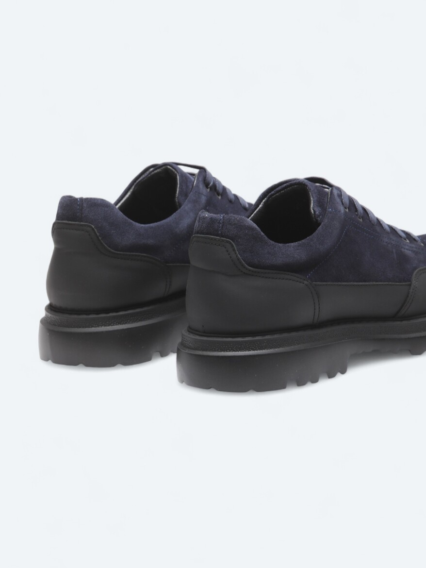 Lacivert Deri Smart Casual Ayakkabı - 5