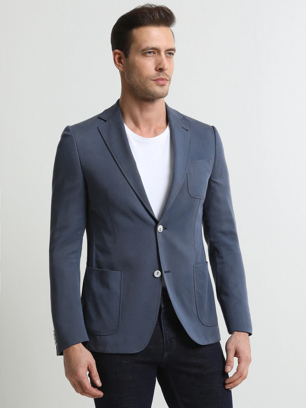 Lacivert Desenli Modern Fit Ceket - 3