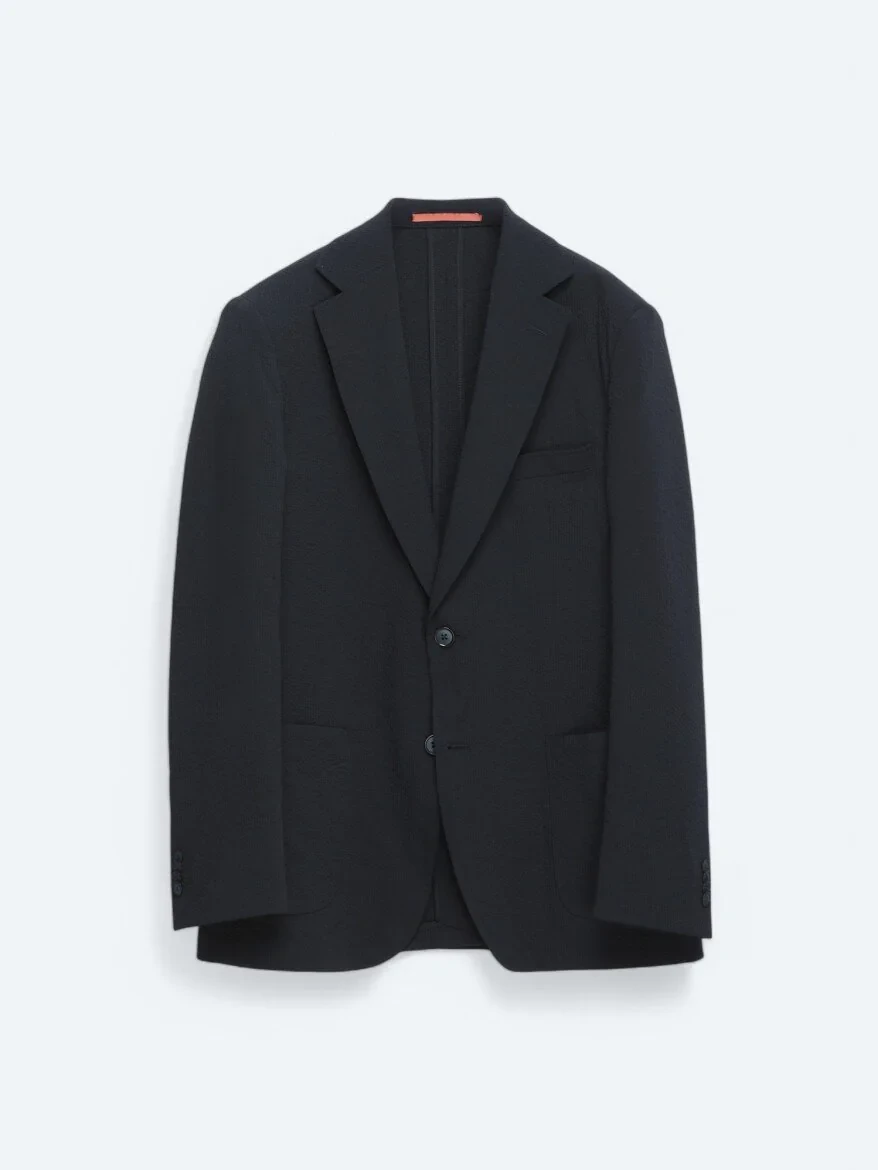 Lacivert Desenli Modern Fit Takım Elbise - 8