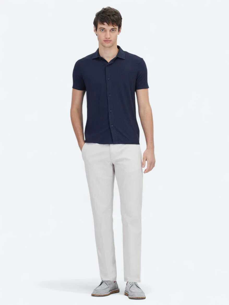 Lacivert Desenli Regular Fit Casual Gömlek - 2