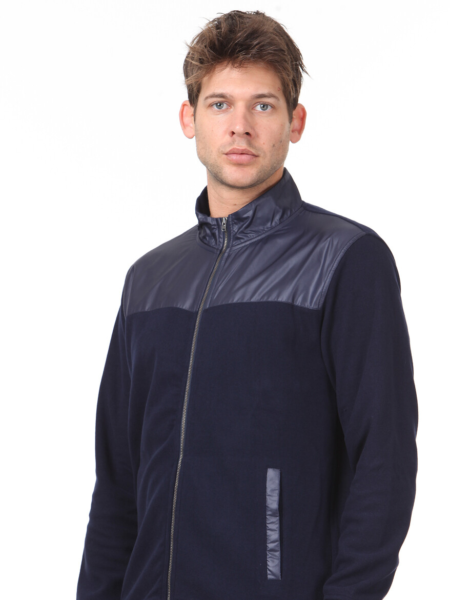 Lacivert Dik Yaka Düz Sweatshırt - 4