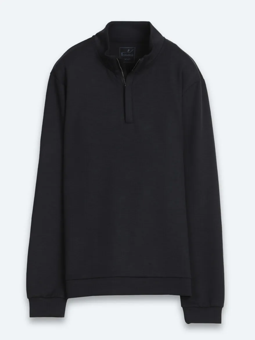 Lacivert Dik Yaka Düz Sweatshırt - 7