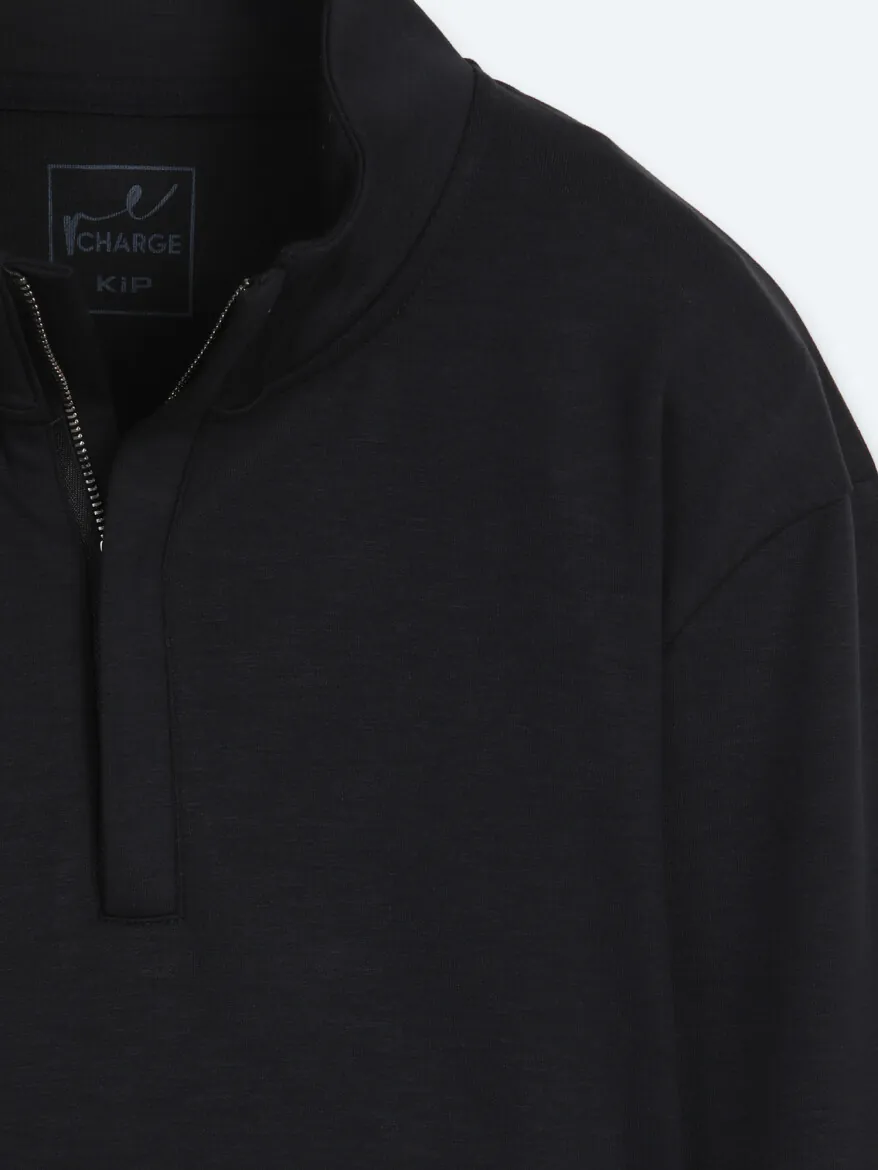 Lacivert Dik Yaka Düz Sweatshırt - 8
