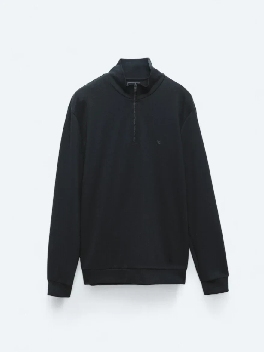 Lacivert Dik Yaka Sweatshırt - 7