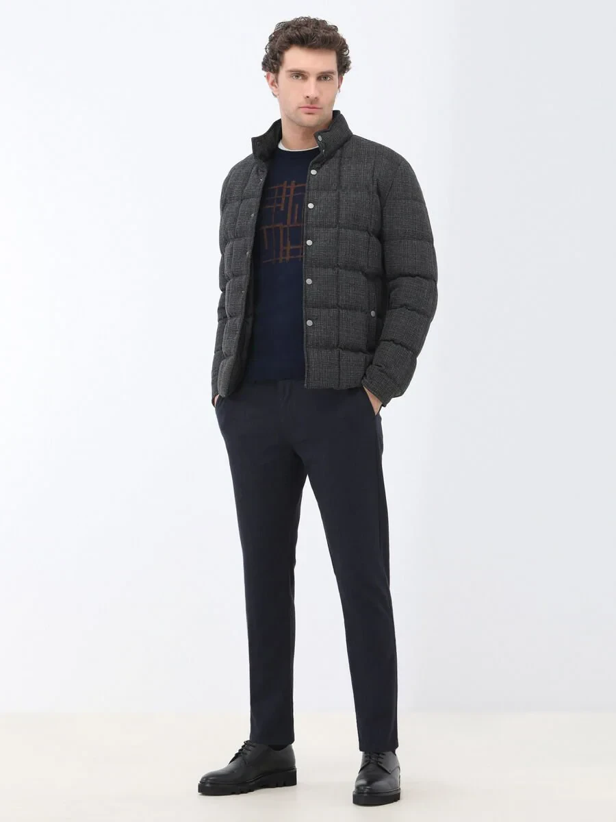 Lacivert Dokuma Jogging Fit Casual Pamuk Karışımlı Pantolon - 3