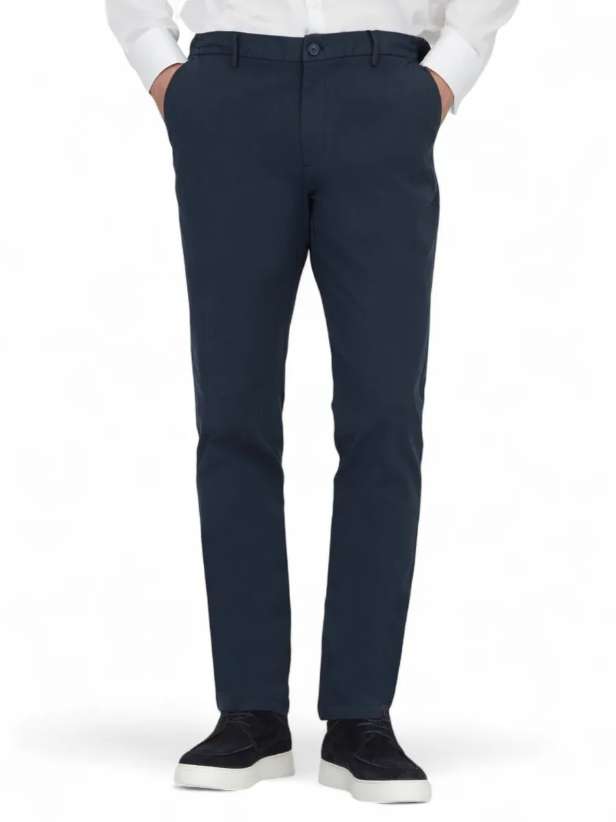 Lacivert Dokuma Jogging Fit Casual Pamuk Karışımlı Pantolon - 2