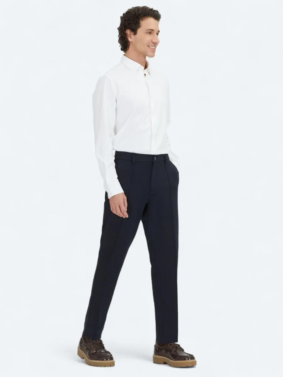 Lacivert Dokuma Jogging Fit Casual Pamuk Karışımlı Pantolon - 2