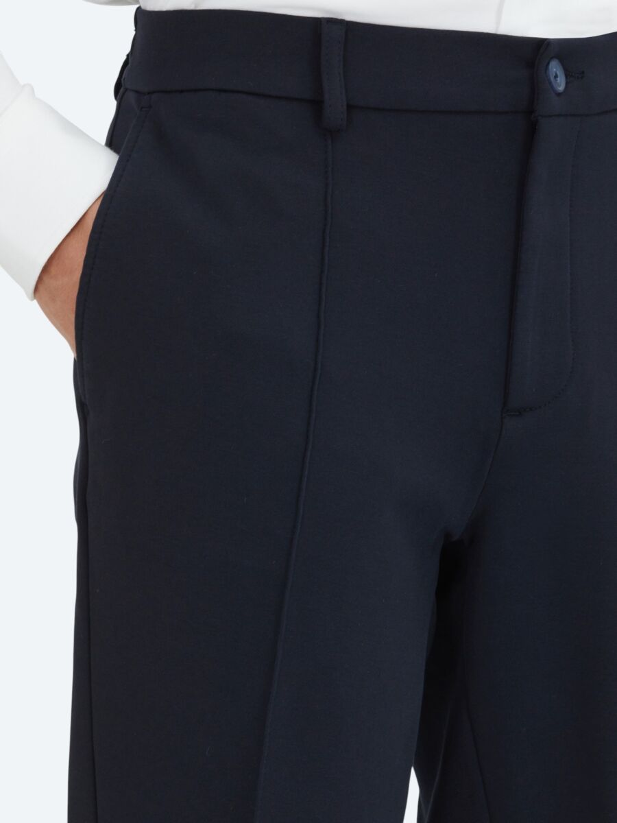 Lacivert Dokuma Jogging Fit Casual Pamuk Karışımlı Pantolon - 4