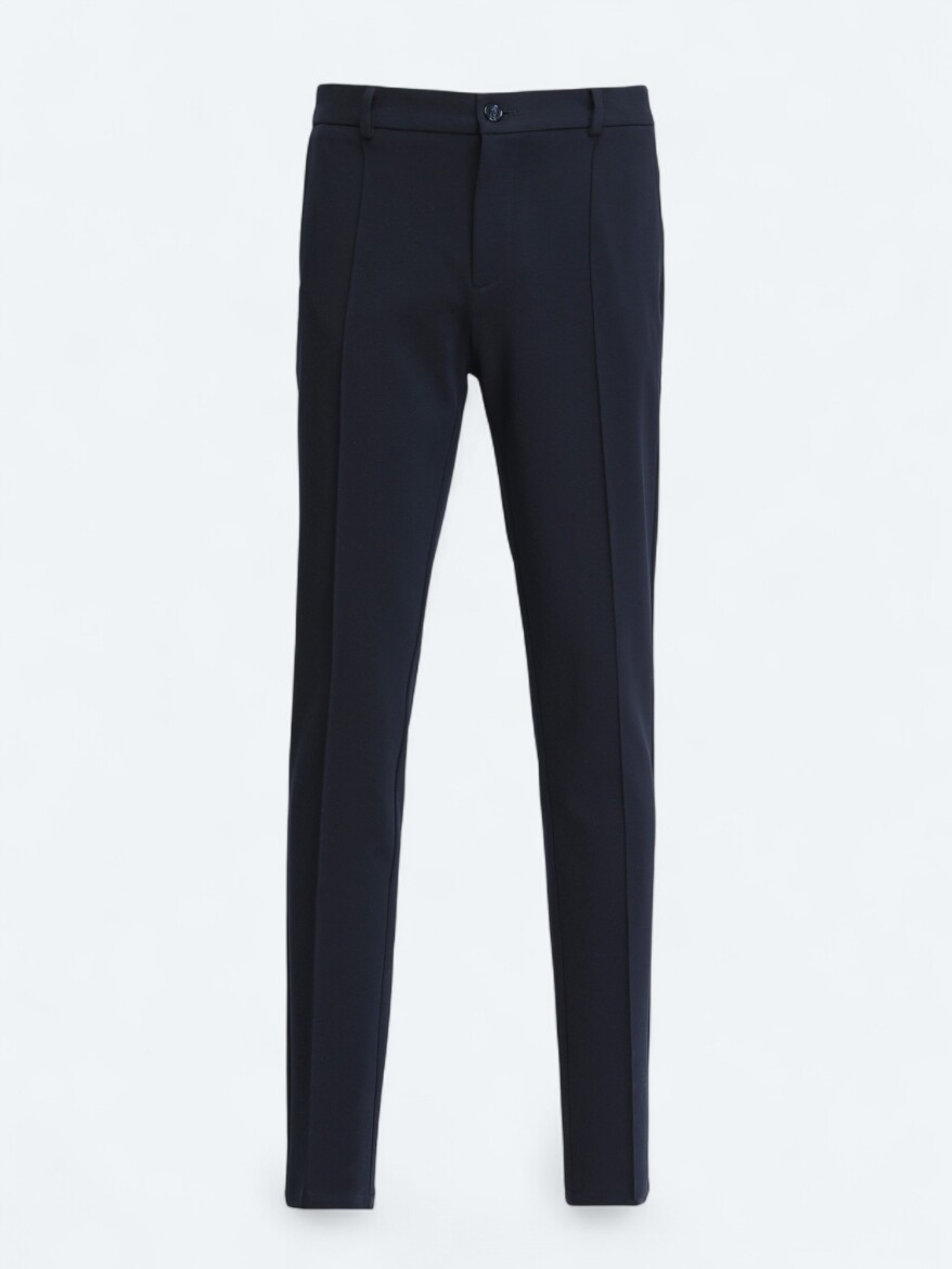 Lacivert Dokuma Jogging Fit Casual Pamuk Karışımlı Pantolon - 6