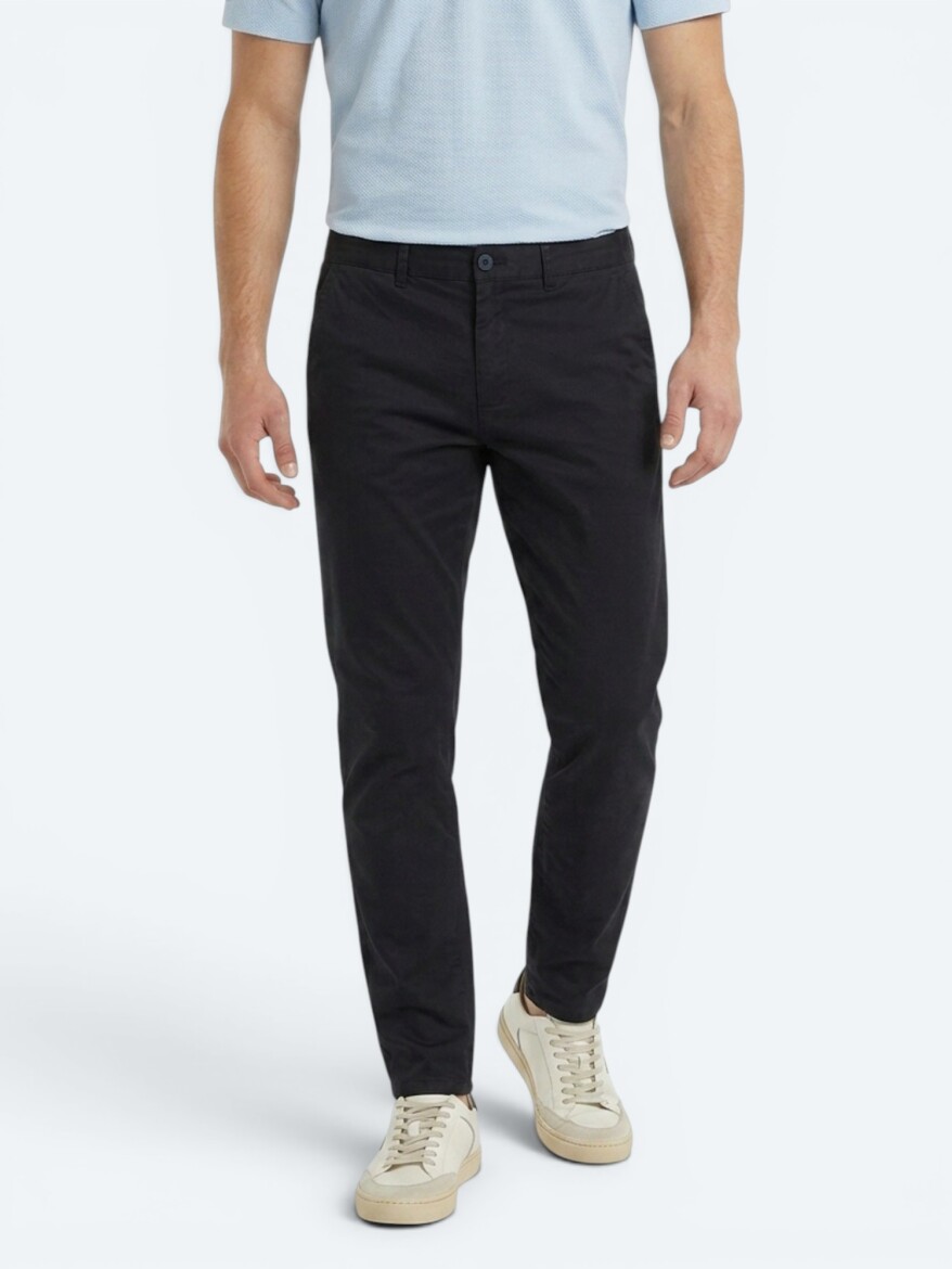 Lacivert Dokuma Jogging Fit Casual Pamuk Karışımlı Pantolon - 2