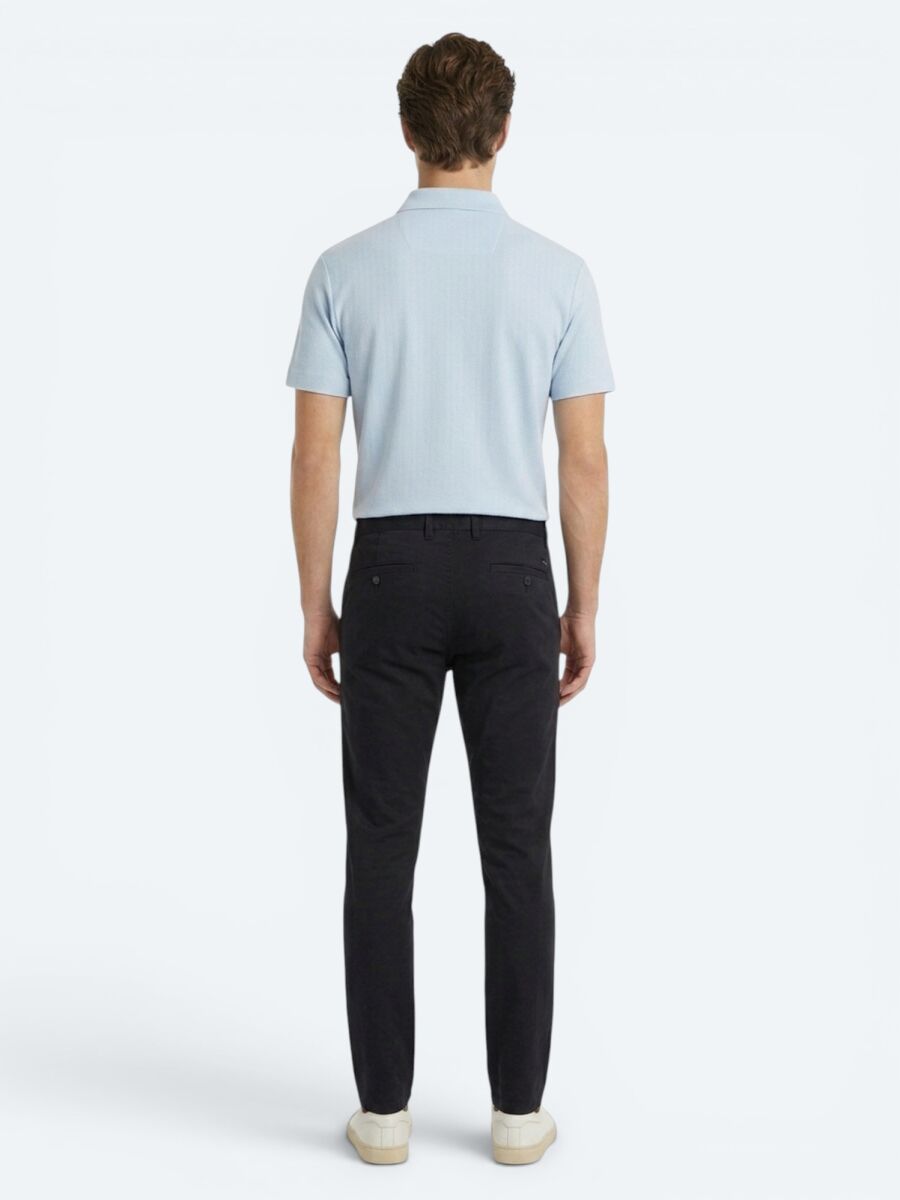 Lacivert Dokuma Jogging Fit Casual Pamuk Karışımlı Pantolon - 5