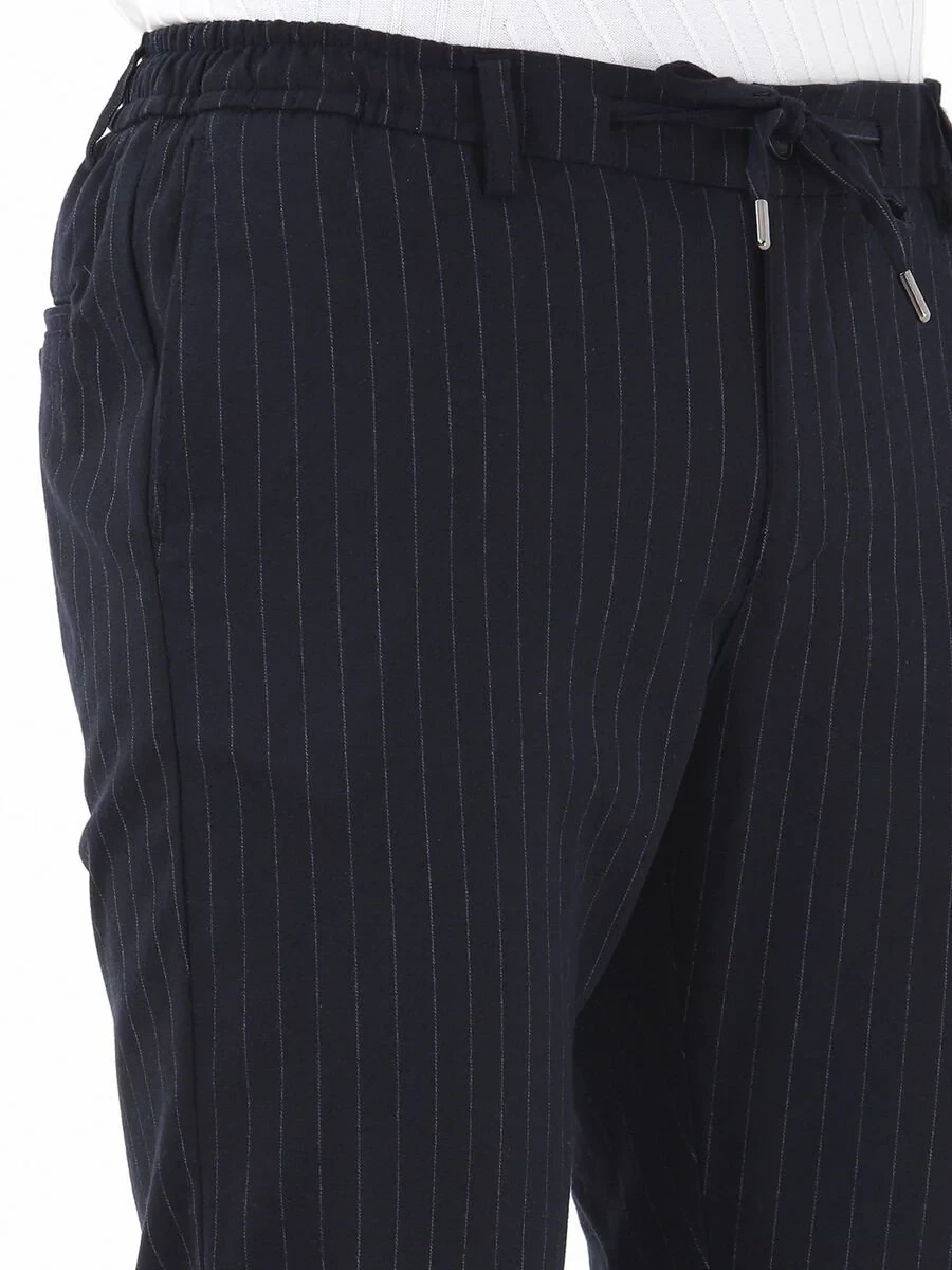 Lacivert Dokuma Jogging Fit Casual Pantolon - 3