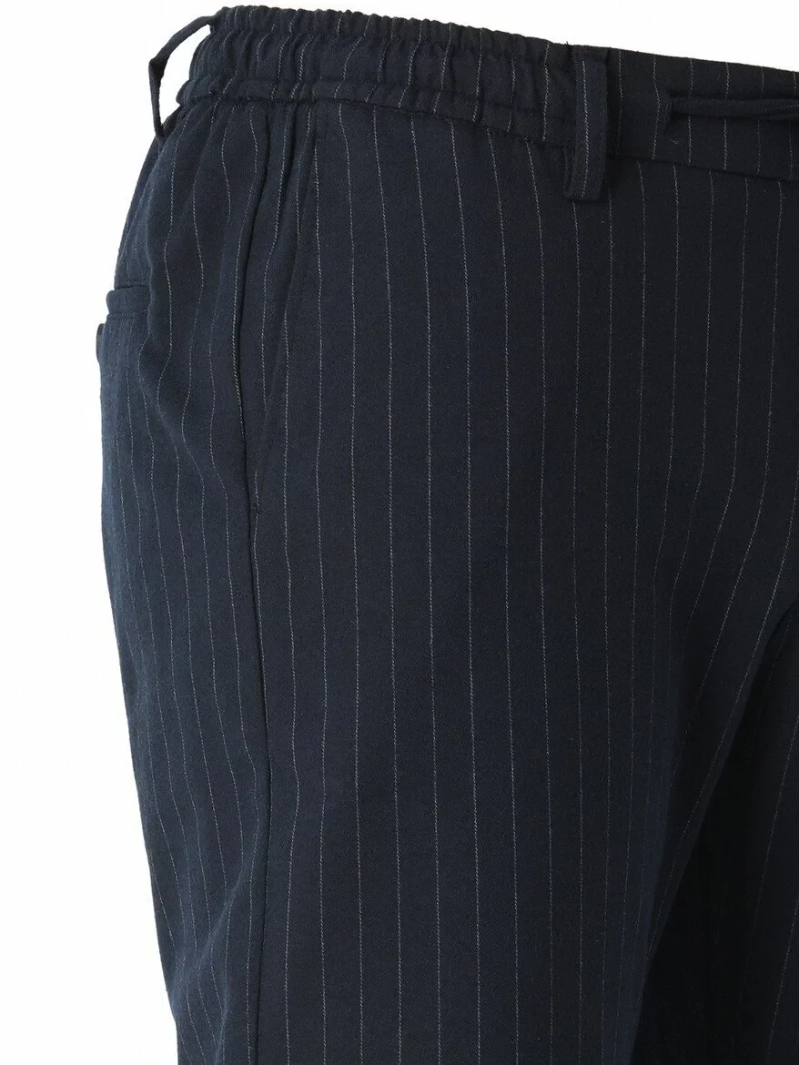 Lacivert Dokuma Jogging Fit Casual Pantolon - 6
