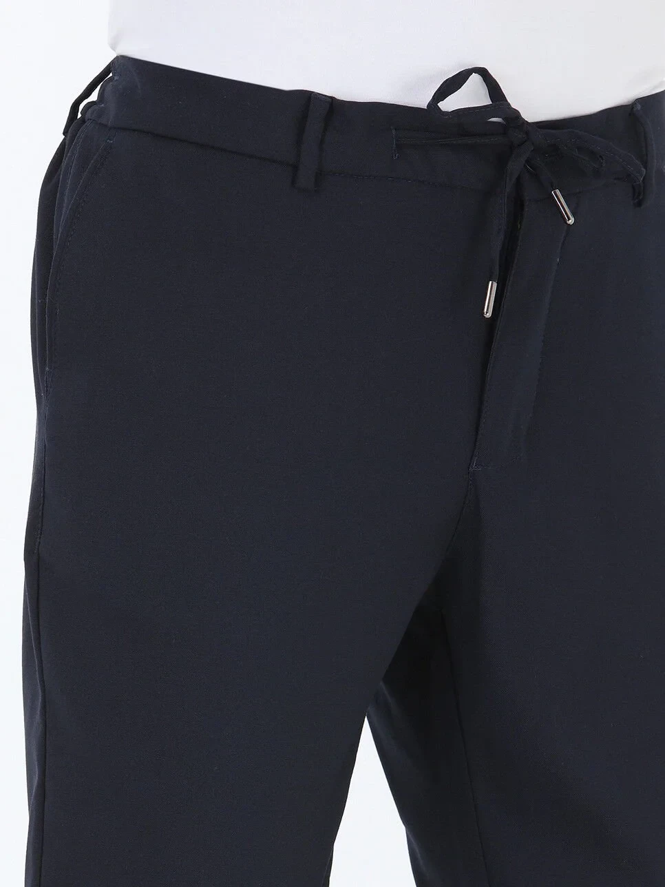 Lacivert Dokuma Jogging Fit Casual Pantolon - 5