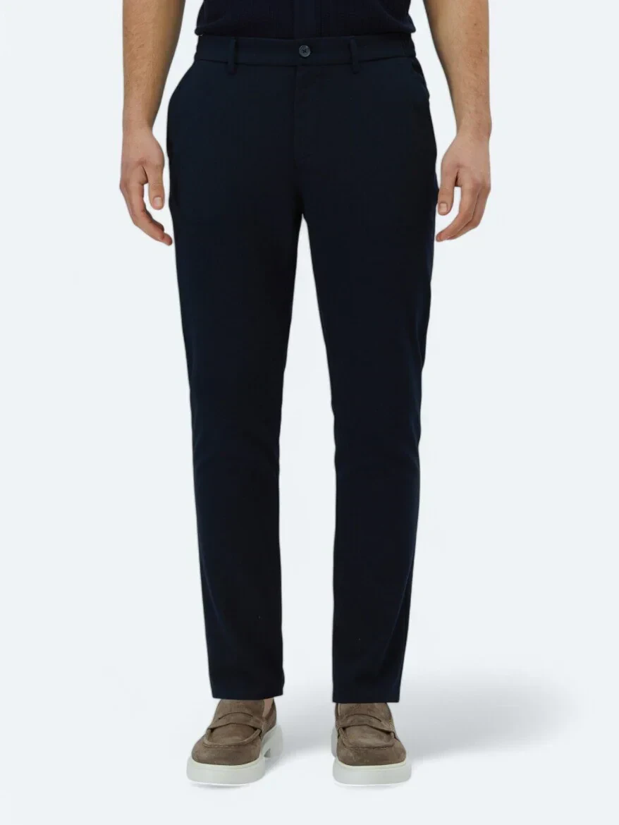Lacivert Dokuma Jogging Fit Casual Pantolon - 2