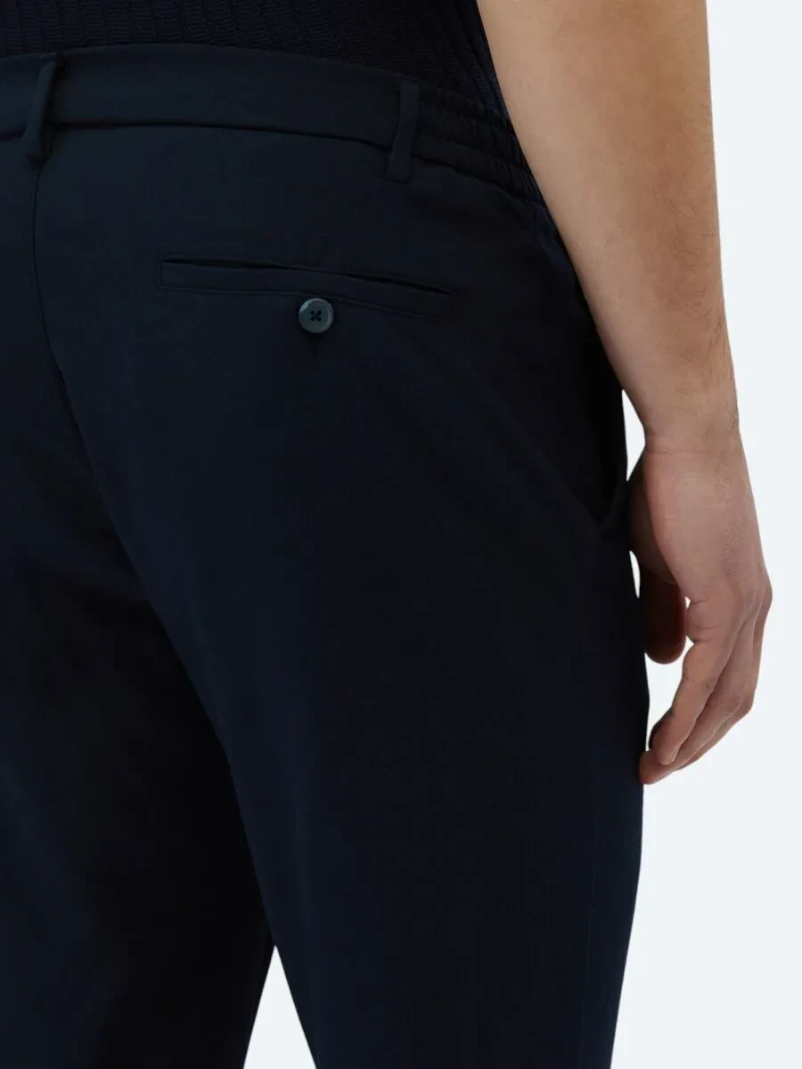 Lacivert Dokuma Jogging Fit Casual Pantolon - 5
