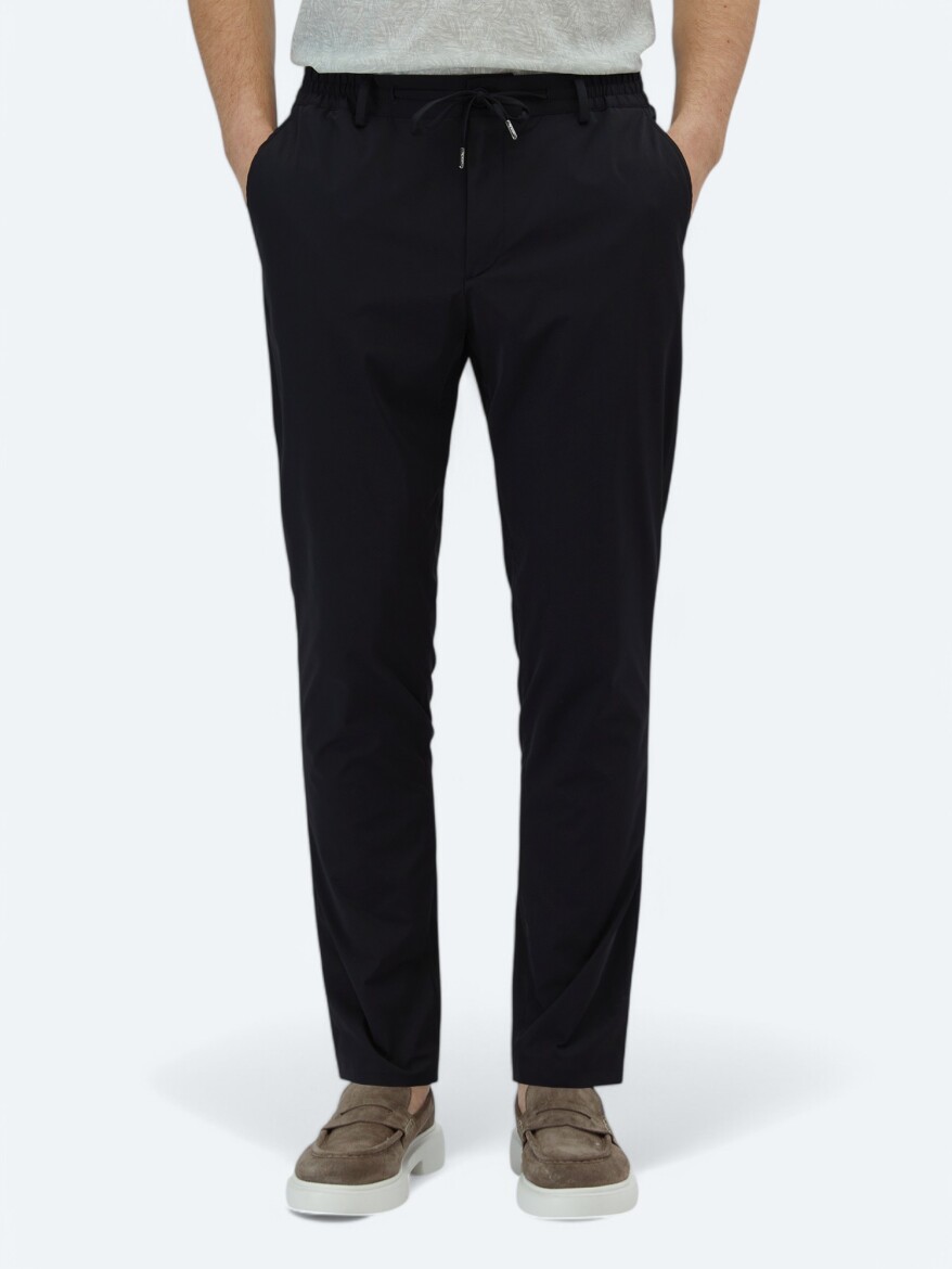 Lacivert Dokuma Jogging Fit Casual Pantolon - KİP