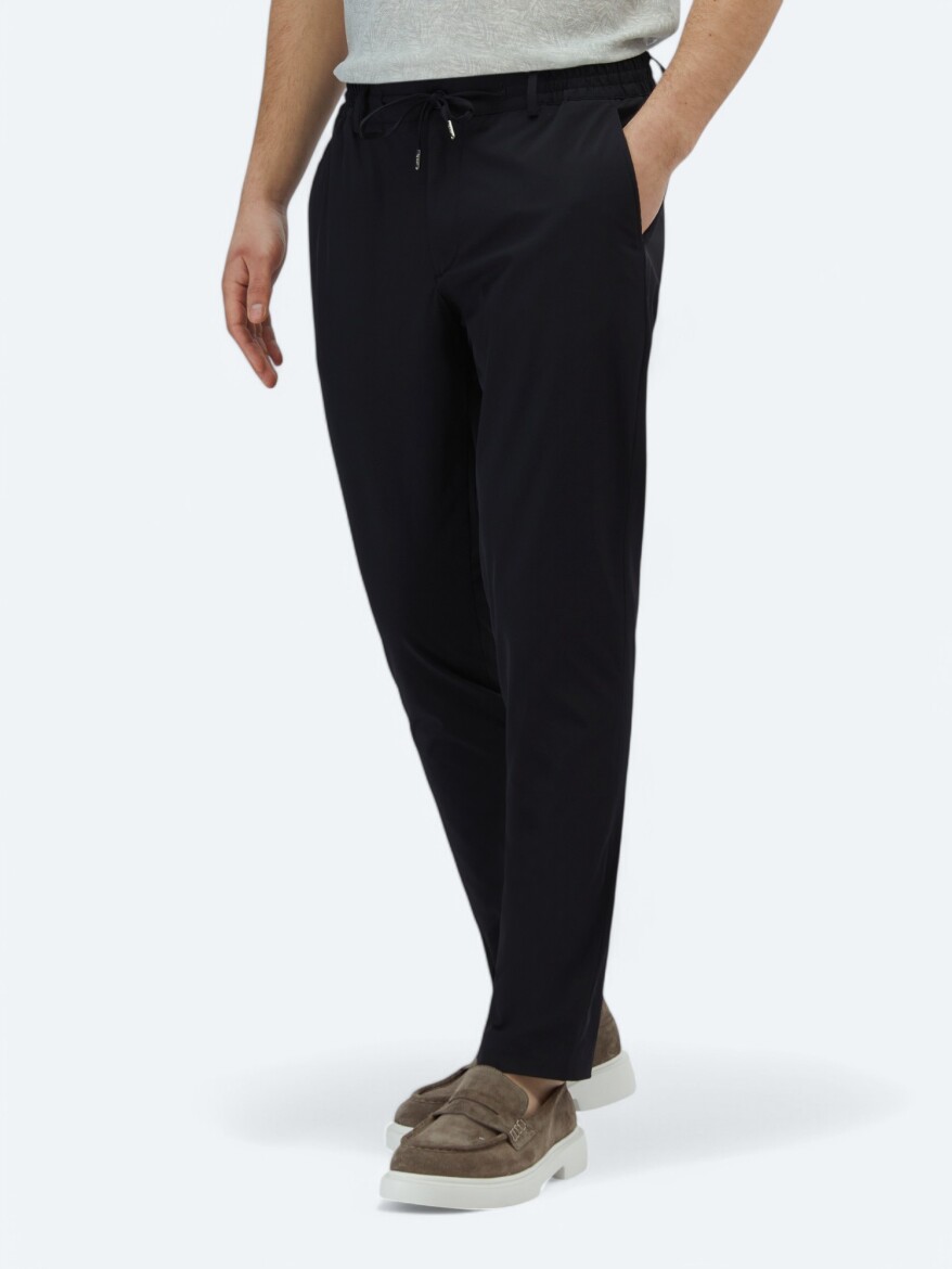 Lacivert Dokuma Jogging Fit Casual Pantolon - 3