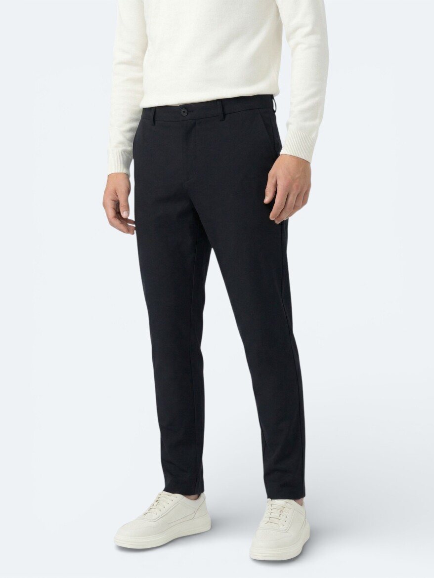 Lacivert Dokuma Jogging Fit Casual Pantolon - 2