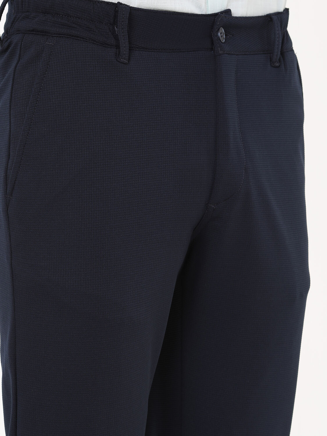 Lacivert Dokuma Jogging Fit Smart Casual Pantolon - 3